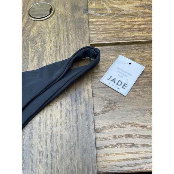 JADE Swim Expose High Cut Bikini Bottoms in Black M feminine basic grannycore - Picture 5 of 8